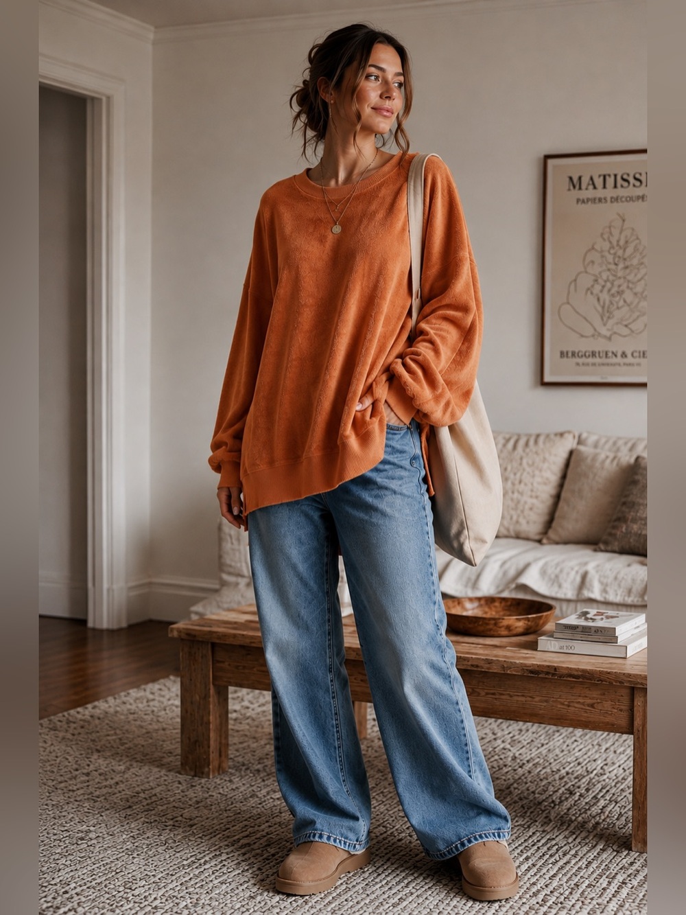 Aerie Oversized Coziest Desert Fleece Sweatshirt - Picture 3 of 9